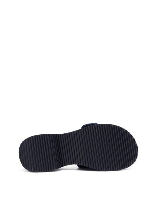 DIESEL Blue Sa Oval Logo-Embossed Slides