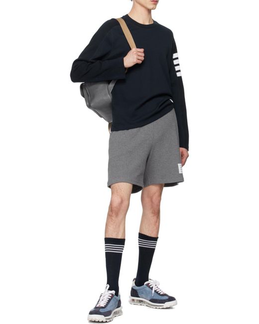 Thom Browne Blue Bar Striped Crewneck Sweatshirt for men