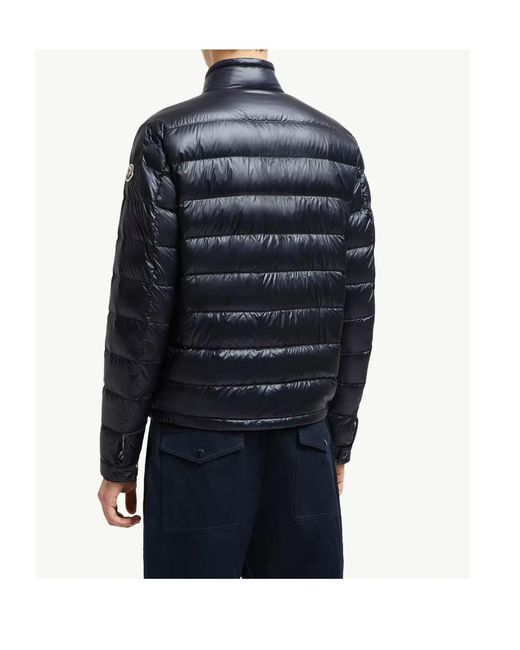 Moncler Blue Acorus Zip-Up Quilted Jacket for men