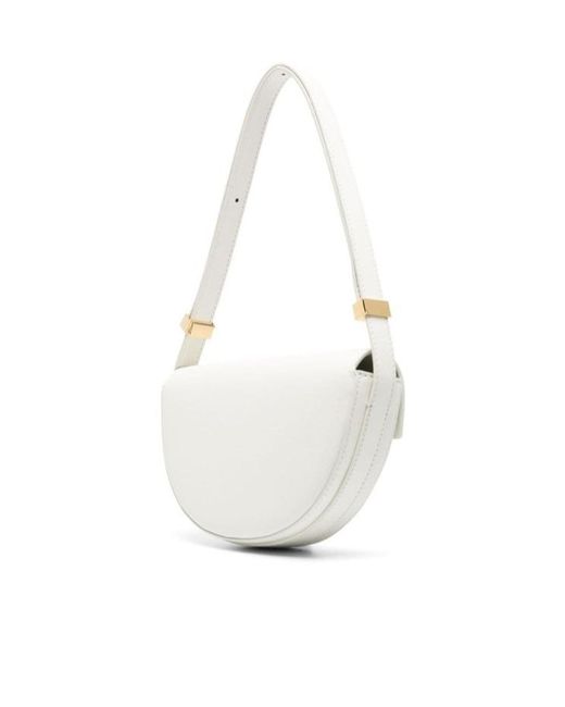 Patou White Flap Shoulder Bag