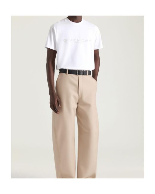 Givenchy White Logo Detailed Crewneck T-Shirt for men