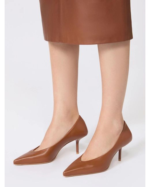 Max Mara Brown Nappa Leather Court Shoes