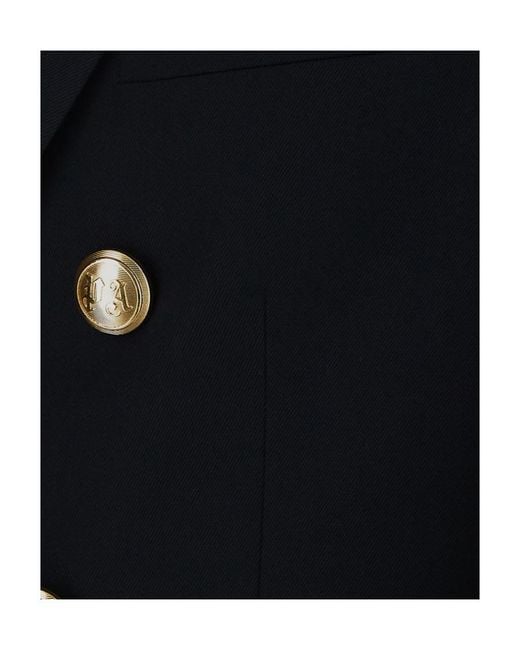 Palm Angels Blue Embroidered Double-Breasted Blazer for men