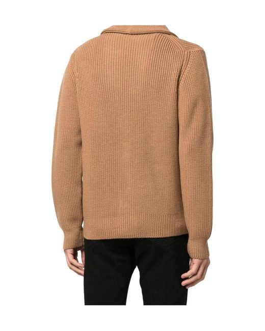 Drumohr Brown Shawl Collar Buttoned Cardigan for men