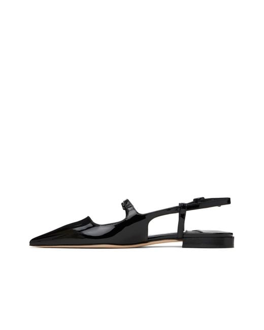 Jimmy Choo Black Pointed Toe Flat Sandals