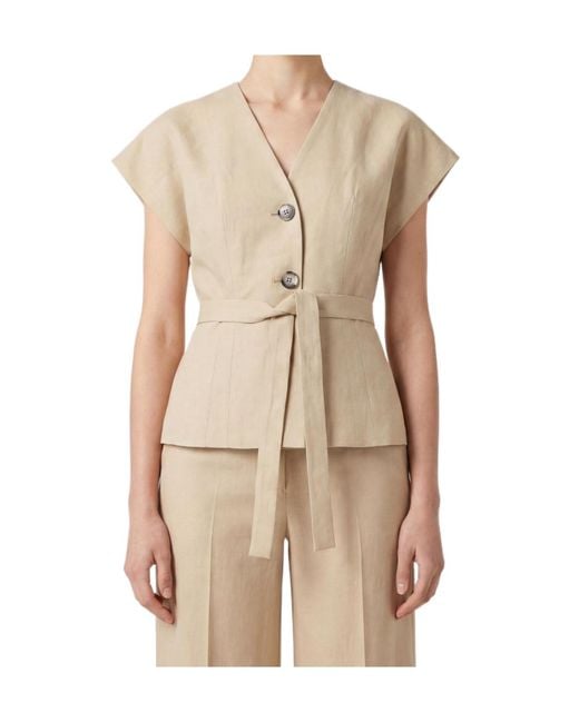 Paul Smith Natural Belted Button-Front Top