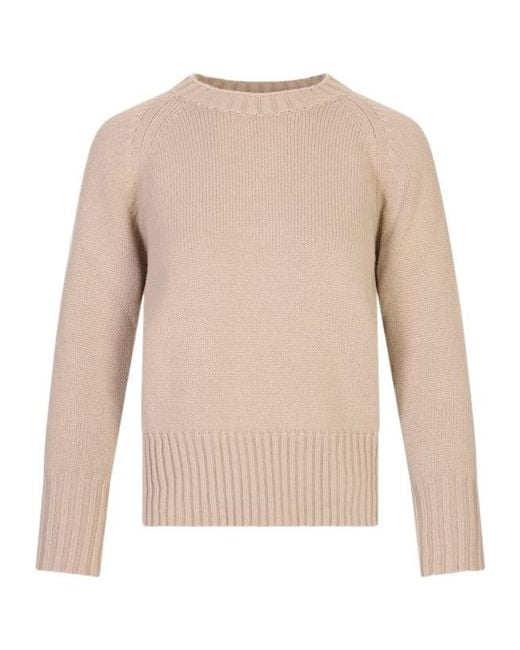 Fedeli Natural Long-Sleeved Crewneck Jumper