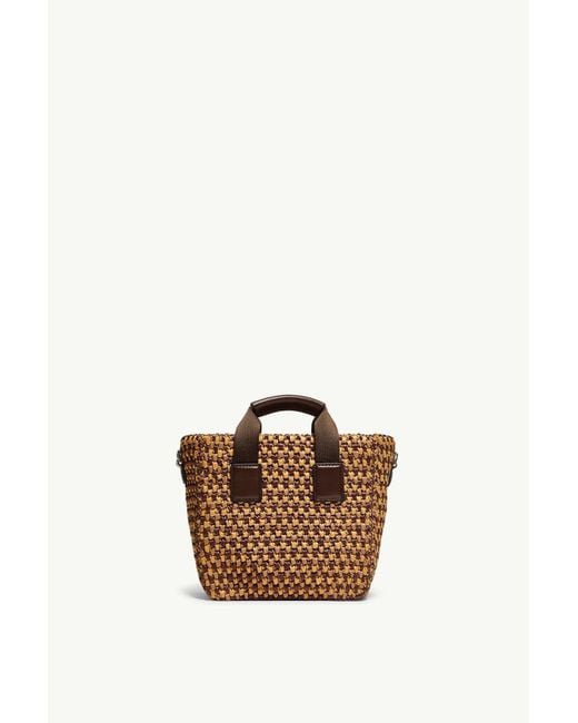 Moncler Brown Micro Caradoc Raffia Tote Bag