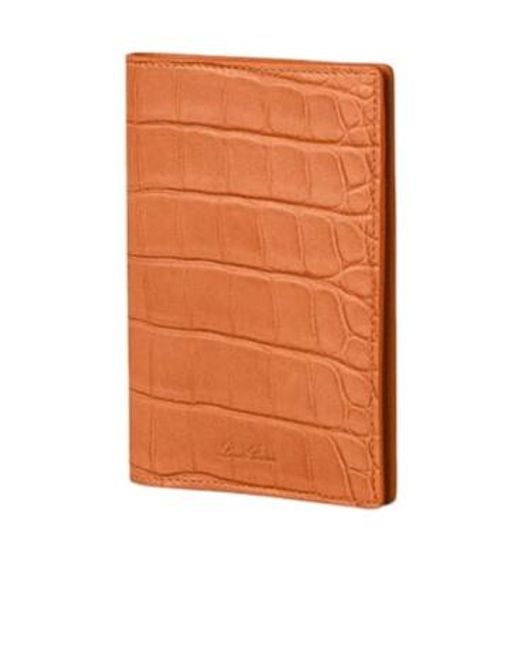 Loro Piana Orange Passport Card Holder