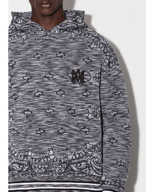 Amiri Gray Logo-Patch Pullover Hoodie for men