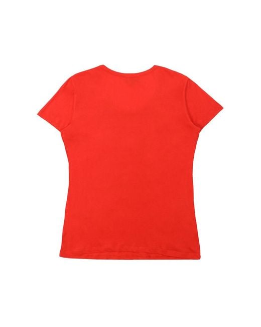 Armani Jeans Red Round-Necked Logo T-Shirt