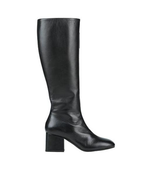 Marni Black Minimal Square-Toe Leather Boots