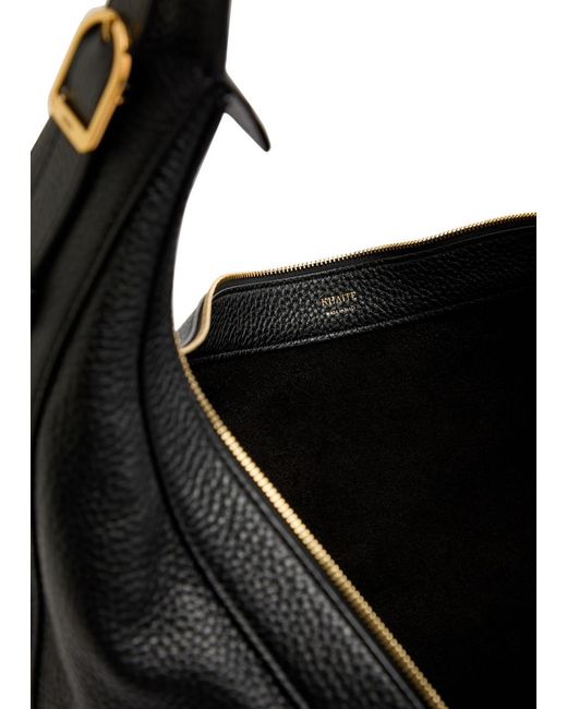 Khaite Black Augustina Grained Leather Shoulder Bag