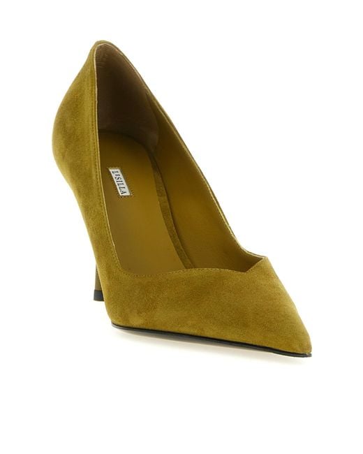 Le Silla Green Vivienne V-Neck Heeled Pumps