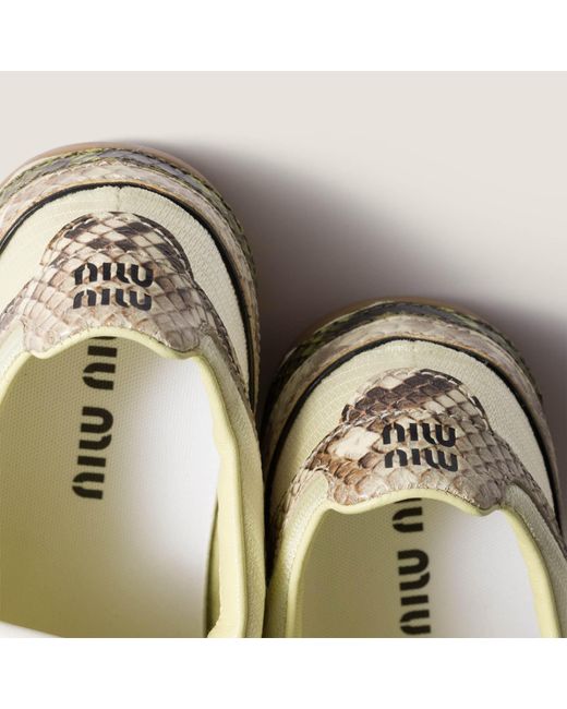 Miu Miu Metallic Gymnasium Lace-Up Sneakers