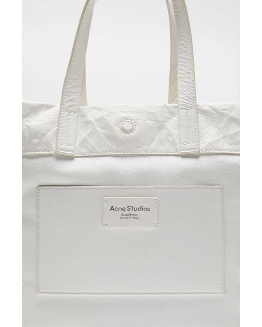Acne Metallic Leather Tote With Logo