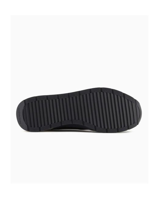 Emporio Armani Black Logo Patch Low-Top Sneakers for men