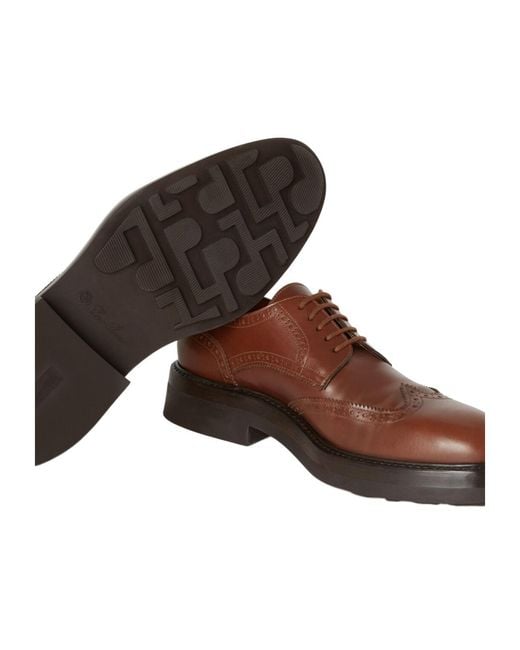 Loro Piana Brown Oliver Walk Derby Shoes for men