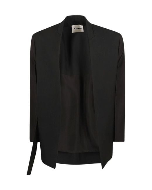 Jil Sander Black Open Belted Blazer