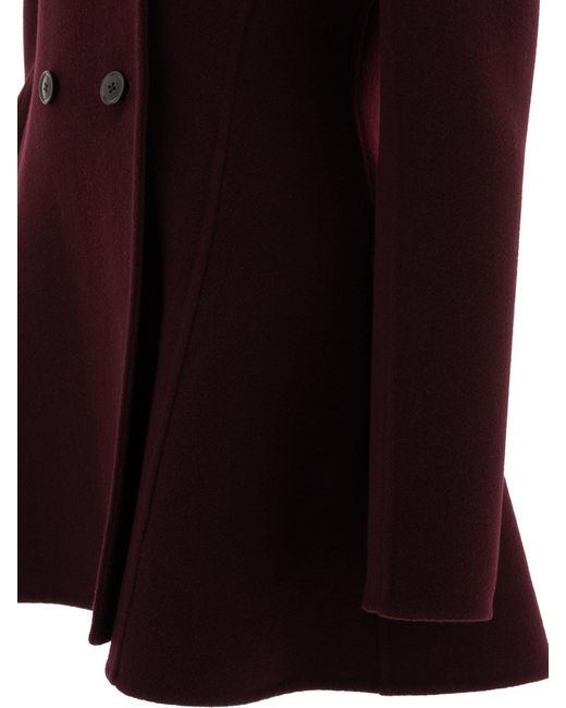 Alaïa Purple Alaïa Double Breasted Long Sleeved Coat