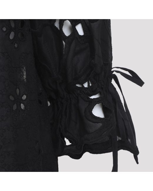 Ermanno Scervino Black Broderie Off-Shoulder Top