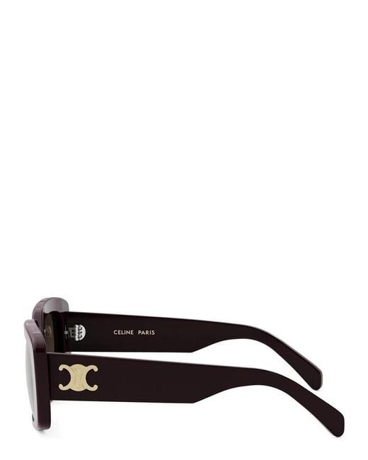 Céline Metallic Triomphe Rectangle-Frame Sunglasses