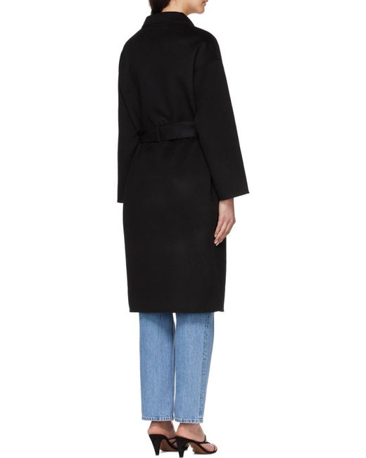 Anine Bing Black V-Neck Double-Breasted Coat