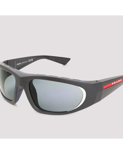 Prada Linea Rossa White Prada Eyewear Linea Rossa Rectangle Frame Sunglasses