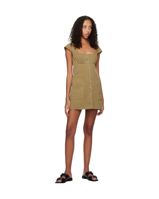 Staud Natural Julia Square Neck Dress