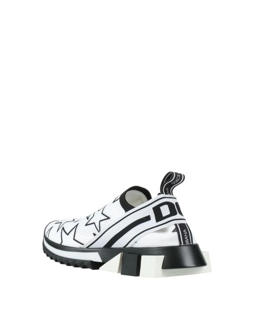 Dolce & Gabbana White Two-Tone Knit Sock Sneakers