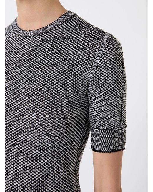 Sportmax Gray Short-Sleeved Knitted Shirt