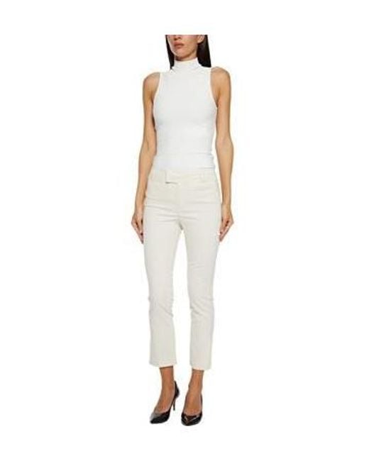 Isabel Marant White High-Waisted Casual Tapered Trousers