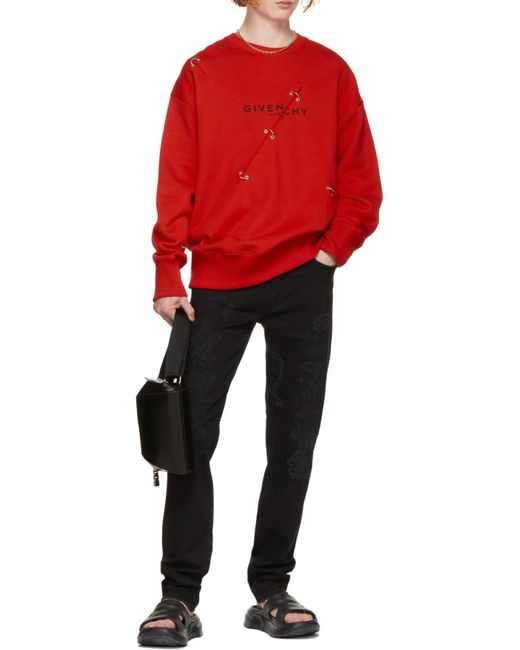 Givenchy Black Destroyed Slim Fit Jeans for men