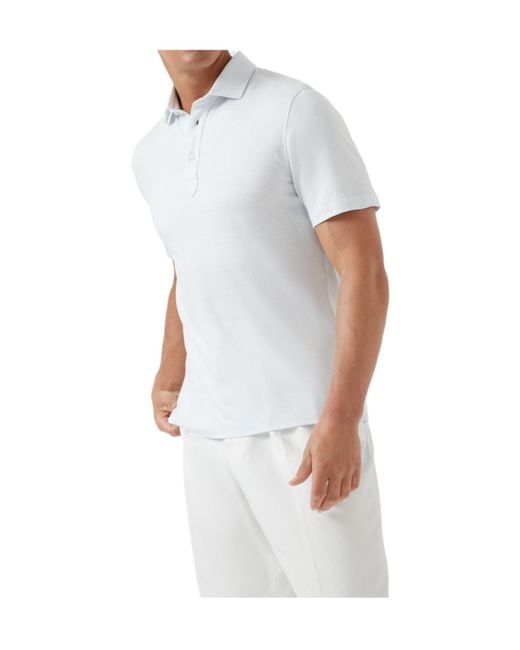 Brunello Cucinelli White Casual Style Polo Shirt for men