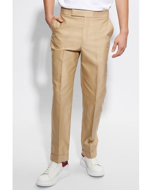 McQueen Natural Straight-Leg Tailored Trousers for men