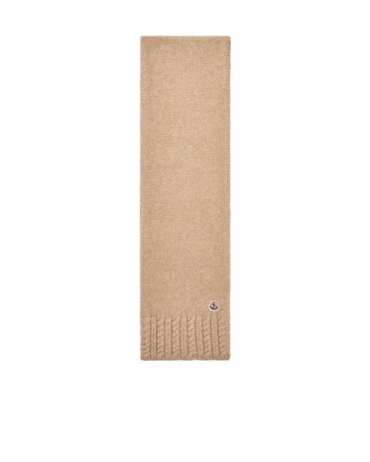 Moncler Natural Alpaca Blend Knit Scarf