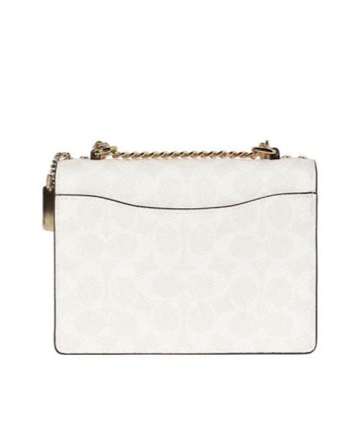COACH White Flap Shoulder Bag