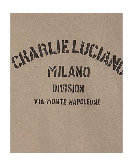 CHARLIE LUCIANO Natural Logo Hooded Hooded Hoodie for men