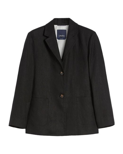 Max Mara Black 'S Arrigo Single-Breasted Long-Sleeved Jacket