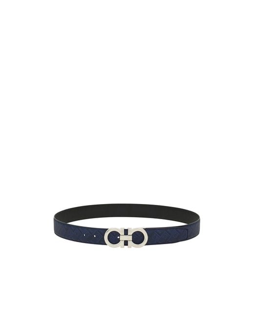 Ferragamo Blue Ferragamo Eyewear Reversible Gancini Belt for men