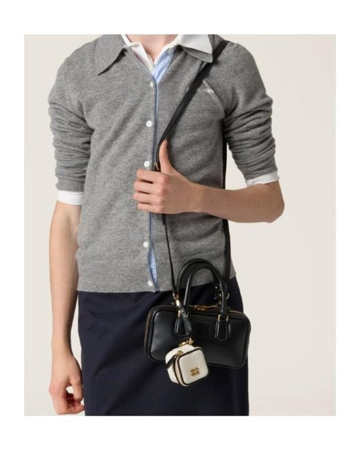 Miu Miu Arcadie Leather Mini-Bag in Black | Lyst
