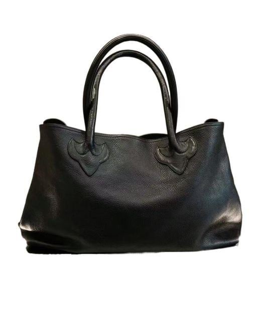 Chrome Hearts Black Double Handle Tote Bag