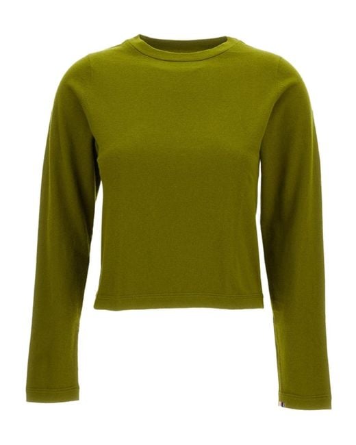 Extreme Cashmere Green Crew Neck Wool Blend Knit Sweater