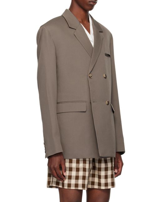 Nanushka Brown Renan Double-Breasted Blazer for men