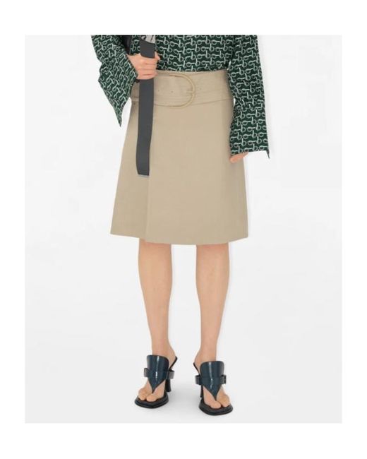 Burberry Natural Belted-Waist Wrap Mini Skirt
