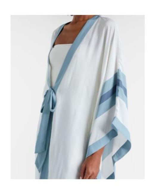 Adriana Degreas Blue Bold Stripes Kaftan