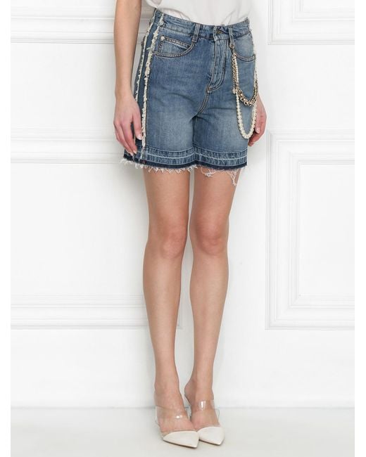 Ermanno Scervino Blue Belt-Loop Denim Shorts