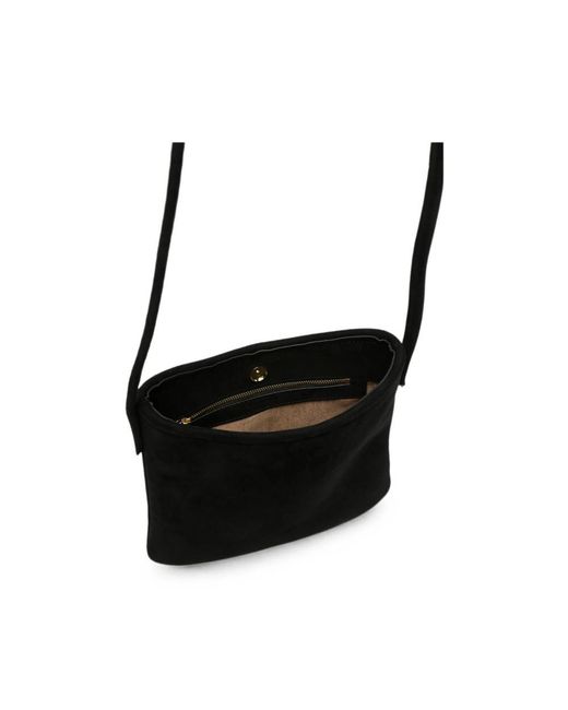 MANU Atelier Black Fidèle Suede Shoulder Bag