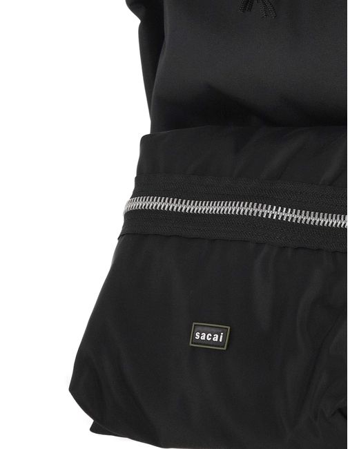 Sacai Black Zippered Backpack for men