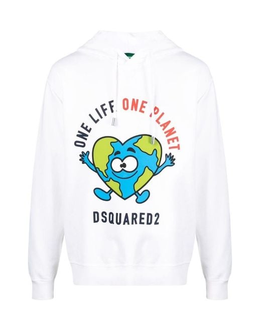 DSquared² White Long Sleeves Hoodie for men